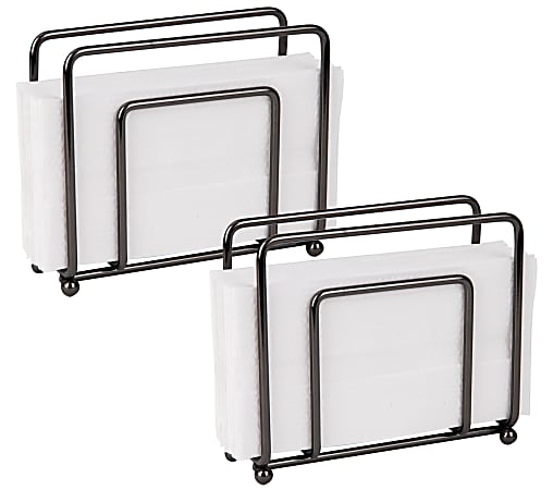 Mind Reader Wire Napkin Holders, 5”H x 6”W x 2”D, Gray, Set Of 2 Holders