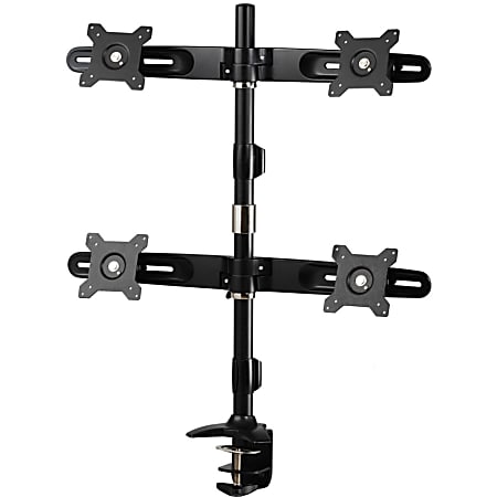 Amer Mounts Clamp Based Quad Monitor Mount for four 15"-24" LCD/LED Flat Panel Screens, AMR4C