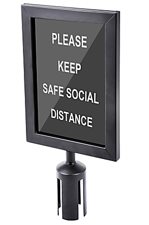 CSL Double-Sided Sign Holder For 6&#x27; Stanchion, Black