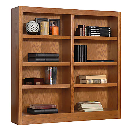 Concepts In Wood Double-Wide Bookcase, 8 Shelves, Dry Oak