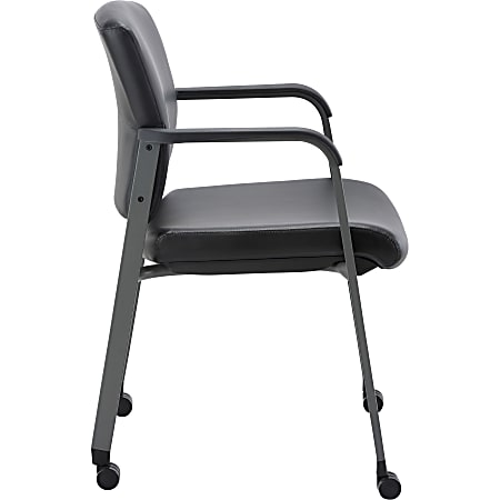 Lorell Healthcare Upholstery Guest Chair with Casters Vinyl Seat Vinyl ...