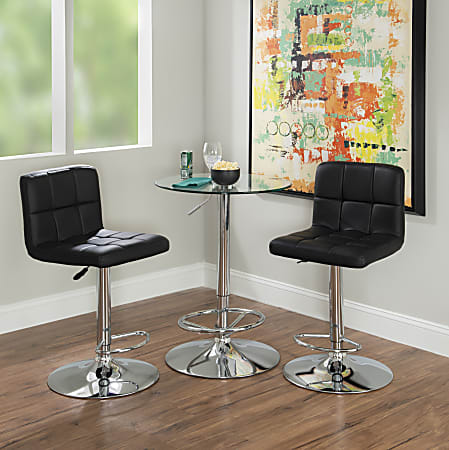 Powell Quilted Faux Leather Bar Stool, Powell Leather Bar Stools