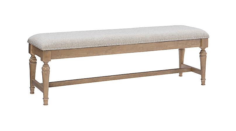 Powell Lund Upholstered Bench, Natural/Light Gray