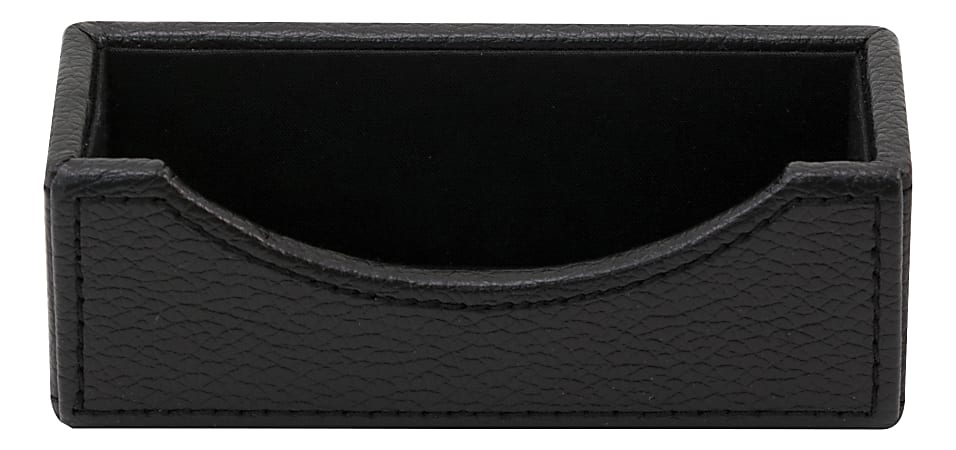 BLACK top grain LEATHER 96 BUSINESS CARD HOLDER OFFICE PRODUCTS display folder 