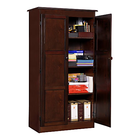 Concepts In Wood Storage Cabinet, 60"H x 30 1/2"W x 17 1/8"D, Cherry