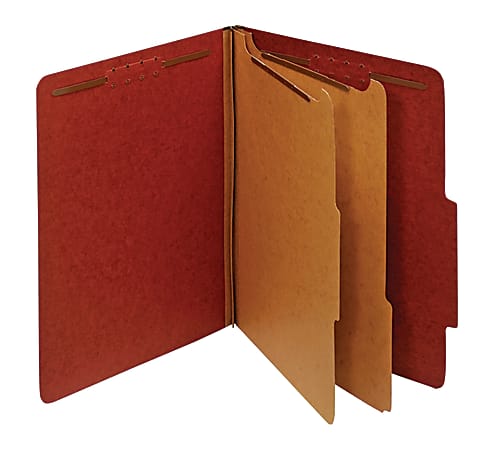 Office Depot® Brand Classification Folder, 2 Dividers, Letter Size (8-1/2" x 11"), 2-1/2" Expansion, Red