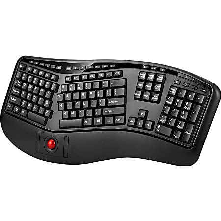 Adesso Tru-Form 3500 2.4GHz Wireless Ergonomic Trackball Keyboard