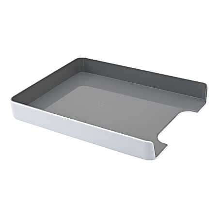 Fusion Letter Tray, 1 3/4"H x 10"W x 12 3/4"D, White/Gray