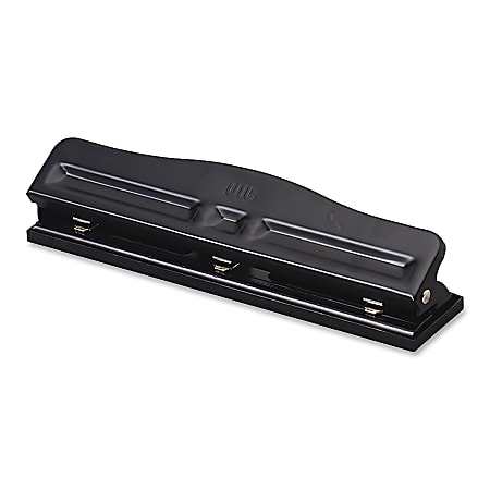 OIC Adjustable 3 Hole Punch Black - Office Depot