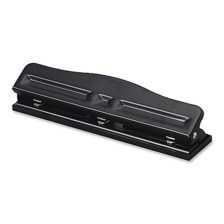 OIC&reg; Adjustable 3-Hole Punch, Black