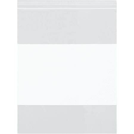 Partners Brand 2 Mil White Block Reclosable Poly Bags, 3" x 6", Clear, Case Of 1000