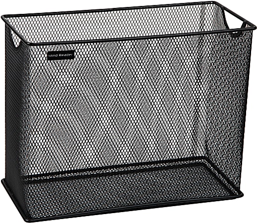 Mind Reader Network Collection Vertical File Storage Basket, 10"H x 5-1/2"W x 5 12-1/4"D, Black