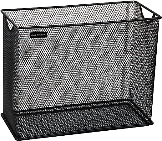 Mind Reader Vertical File Storage Basket, 10”H x 5-1/2”W x 12-1/4”D, Black