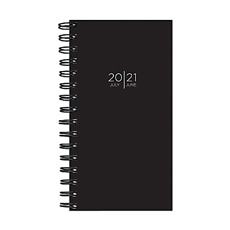 TF Publishing Small Academic Weekly/Monthly Planner, 3-1/2" x 6-1/2", Black, July 2020 To June 2021
