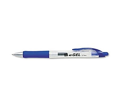 Avery® eGEL Retractable Gel Pens - Medium Pen Point - 0.7 mm Pen Point Size - Blue Gel-based Ink - Clear Barrel - 1 Each