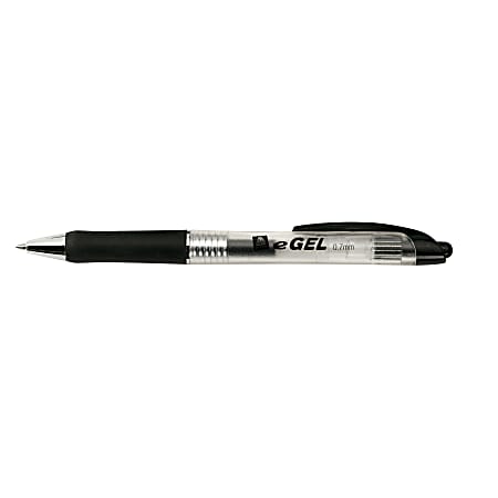 Avery® eGEL® Retractable Gel Pen, Medium Point, 0.7 mm, Acid-Free, Clear Barrel, Black