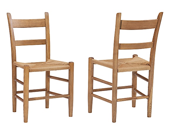 Linon Home Décor Products Lorinda Side Chairs, Medium Oak, Set Of 2 Chairs