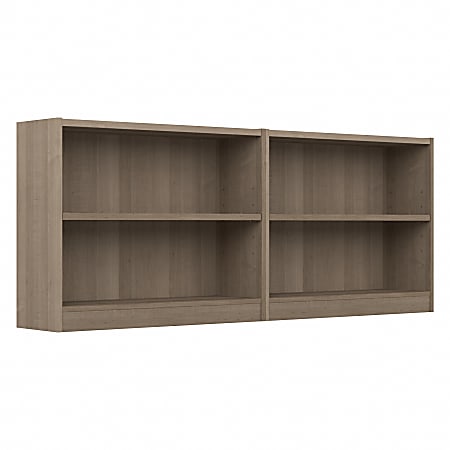 Bush® Furniture Universal Small 30"H 2-Shelf Bookcases, Ash Gray, Set Of 2 Bookcases, Standard Delivery