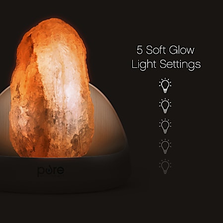 Pure Enrichment PureGlow Himalayan Salt Lamp Ultrasonic Essential Oil Diffuser 8 14 x 8 Office Depot