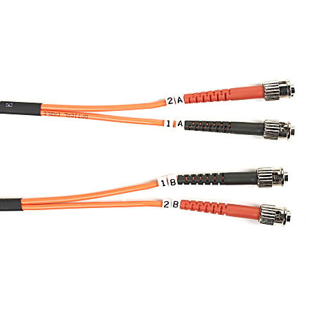Black Box Fiber Optic Duplex Patch Network Cable - 6.50 ft Fiber Optic Network Cable for Transceiver, Switch, Server, Network Device - First End: 2 x ST Network - Male - Second End: 2 x ST Network - Male - 10 Gbit/s - Patch Cable - OFNR