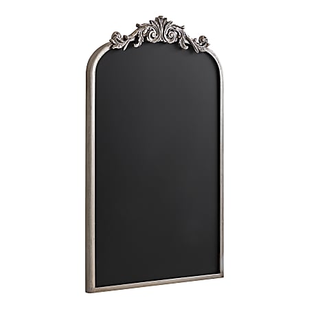 Kate and Laurel Arendahl Framed Decorative Chalkboard, Metal, 19” x 30-3/4”, Black, Silver Metal Frame