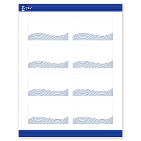 Avery® Printable Cards With Sure Feed® Technology, 2" x 3-1/2", Matte White With Colorful Design, Pack Of 80