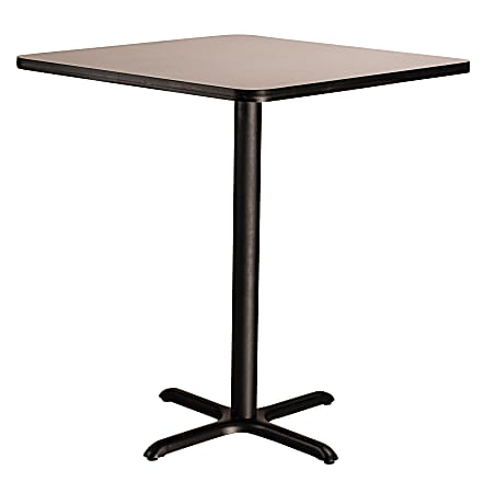 National Public Seating Square Café Table, 30"H x 36"W x 36"D, Gray Nebula/Black