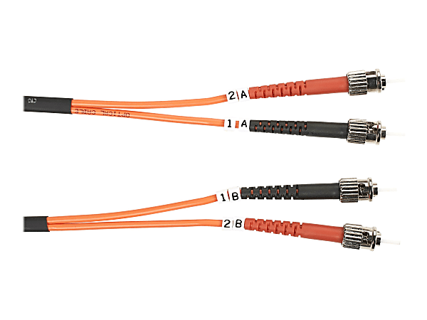 Black Box Fiber Optic Duplex Patch Network Cable - First End: 2 x ST Male Network - Second End: 2 x ST Male Network - 10 Gbit/s - Patch Cable - OFNR - 62.5/125 µm - Orange