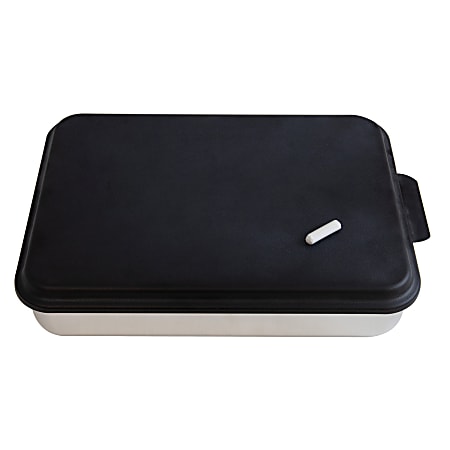 Nesco® Aluminum Cake Pans With Aluminum And Chalkboard Covers, 13” x 9” x 2-1/2”, Multicolor, Pack Of 2 Pans