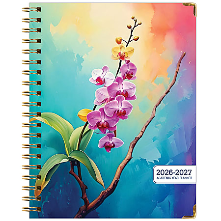 2026-2027 Excello Brands 14-Month Academic Year Hardcover Weekly/Monthly Fashion Planner, 8-1/2" x 11", Orchid, May To June, Total Qty 1