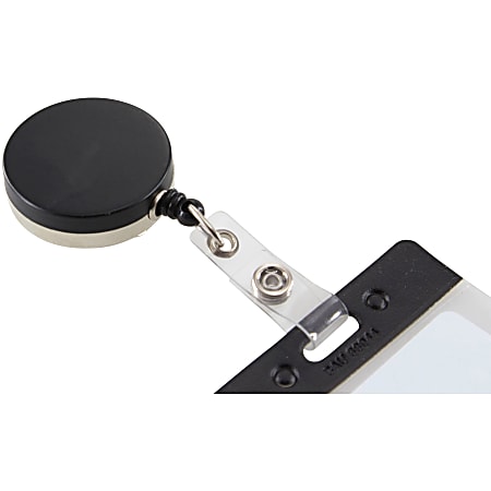 Office Depot Brand Retracting ID Card Reels Black Pack Of 12 - Office Depot
