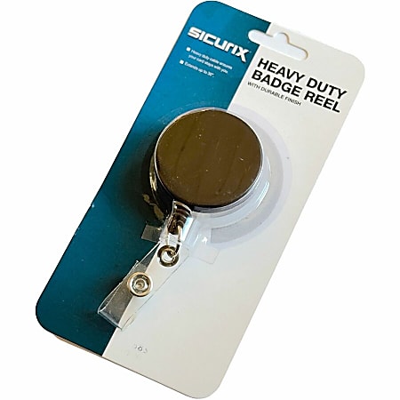 Heavy Duty Retractable Badge Reel With ID Holder - 24" Cord, Swivel Belt Clip, Black Marble Design