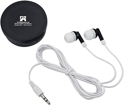 Custom Ear Buds With Case, Set Of 125 Pairs