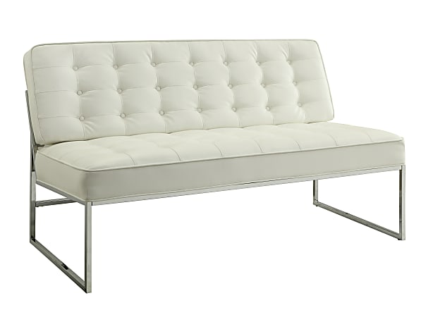 Office Star™ Avenue Six Anthony Loveseat, White/Chrome