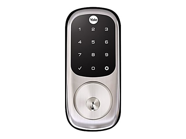Yale Real Living YRD226 Assure Lock Touchscreen Deadbolt - Door lock - key, electronic - smart lock - 5 pins - touch keypad - Wi-Fi - satin nickel