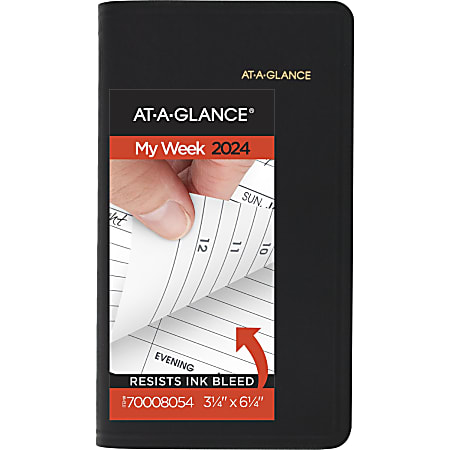  2024 Weekly & Monthly Planner Refill, 3-3/4 x 6-3/4