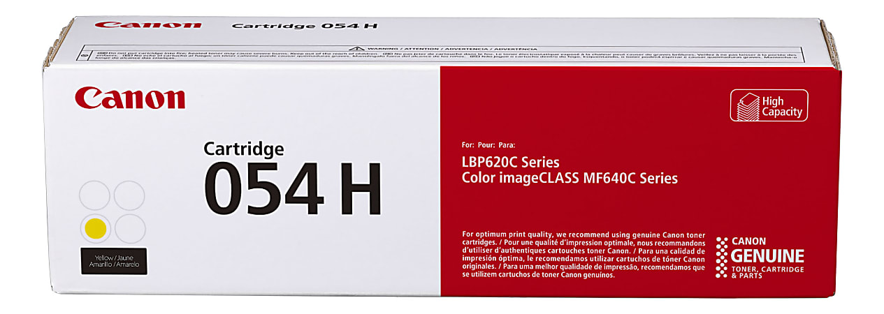 Canon® 054H High-Yield Yellow Toner Cartridge, 3025C001