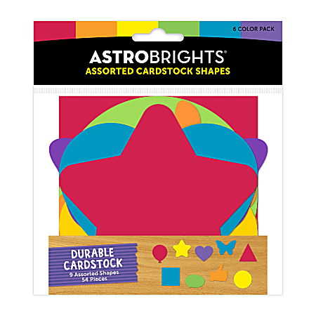 Astrobrights® Assorted Die Cut Shapes, Assorted, Set Of 54 Shapes