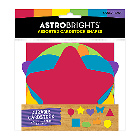 Astrobrights Assorted Die Cut Shapes Assorted Set Of 54 Shapes