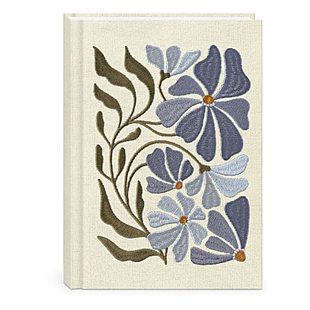 Lady Jayne Embroidered Canvas Hardcover Journal, 6" x 8-1/2", Ruled, 192 Pages, Aster