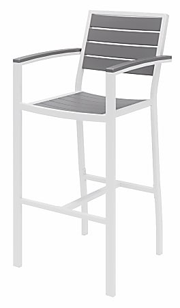 KFI Studios Eveleen Outdoor Barstool, Gray/White