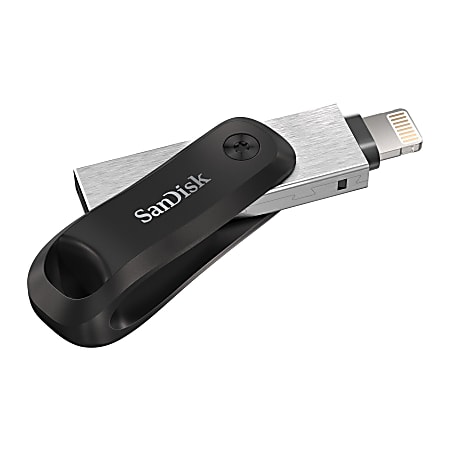 SanDisk&reg; iXpand&trade; USB 3.0 Flash Drive Go, 256GB, Black/Silver
