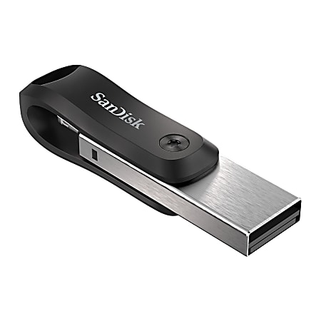 SanDisk iXpand USB 3.0 Flash Drive Go 256GB BlackSilver - Office Depot