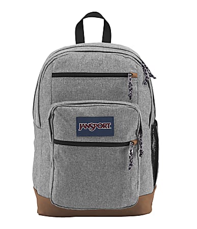 JanSport® Cool Student Backpack With 15" Laptop Pocket, Gray Letterman Poly