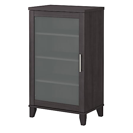 Bush Furniture Somerset 24"W Media Accent Cabinet, Storm Gray, Standard Delivery