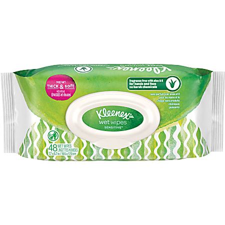 Kleenex® Sensitive Wet Wipes, Pack Of 48 Sheets