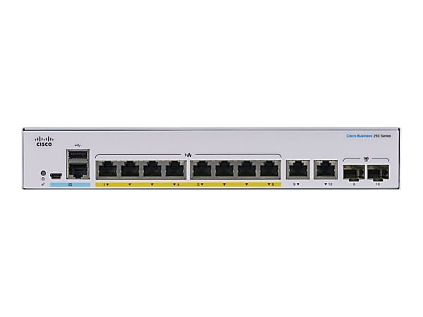 Cisco 250 CBS250-8PP-E-2G Ethernet Switch - 8 Ports