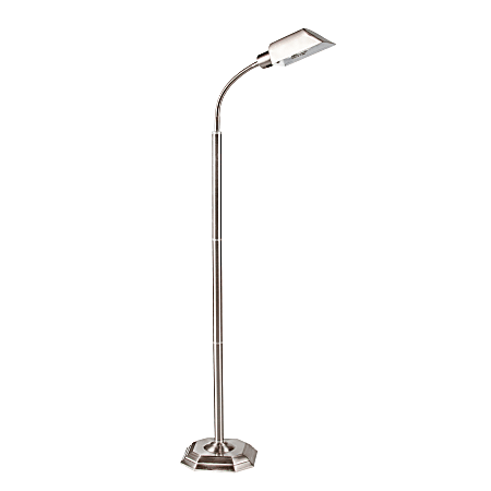OttLite® Alton Task Floor Lamp, 61"H, Brushed Nickel