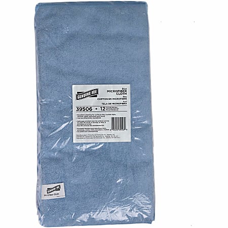 Genuine Joe General Purpose Microfiber Cloth - For Multipurpose - 16" Length x 16" Width - 12 / Bag - Chemical Resistant, Oil-free, Lint-free - Blue