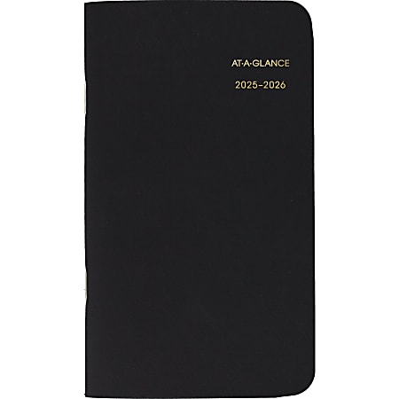 2025-2026 AT-A-GLANCE® 2-Year Monthly Planner, 3-1/2" x 6", Black, January To December, 7002405
